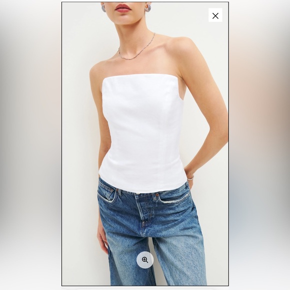 Reformation Dani Linen Top Sz 6 - Picture 2 of 8